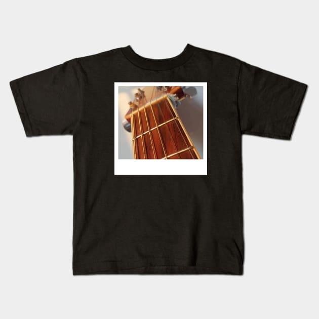 photo of the neck of an acoustic guitar Kids T-Shirt by ArinaAvdeeva